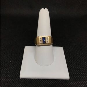 Mens gold sapphire ring gold ring